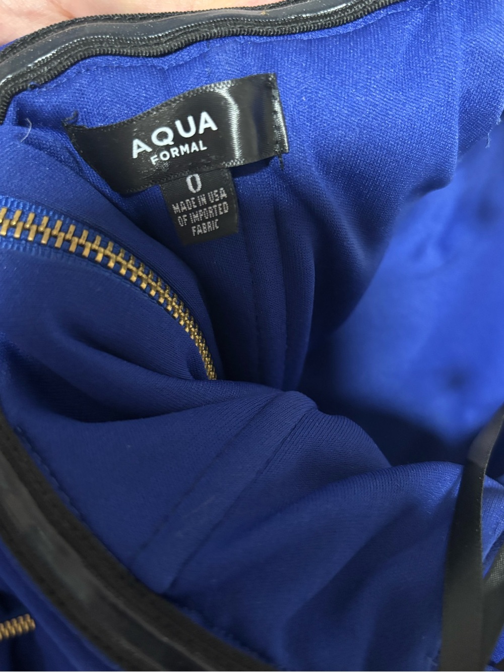 Aqua Off-Shoulder Cobalt Blue Evening Dress - Picture 5 of 5